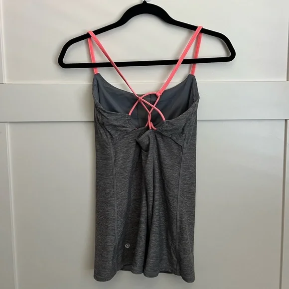 Lululemon Athletica Gray Top with Pink Straps - Picture 2 of 2